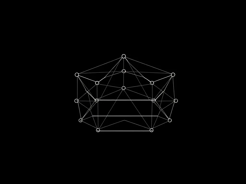 A minimalist black and white diagram of a neural network lay