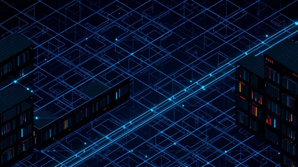 A highly detailed dark isometric grid representing a digital